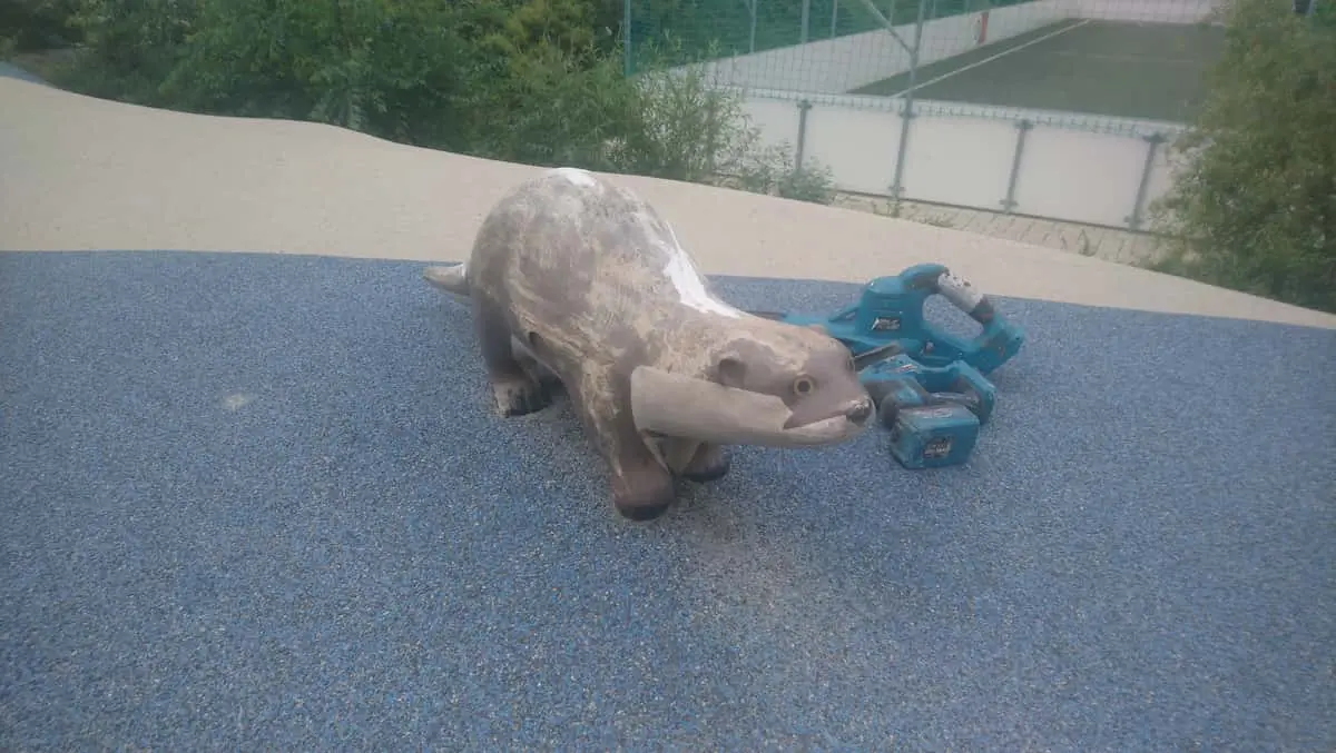 Kép a Gárdonyi Katlan játszótéren végzett munkánkról.